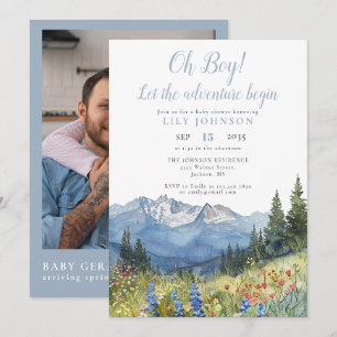 Invitación Comienza la aventura del niño Foto Código QR Baby 
