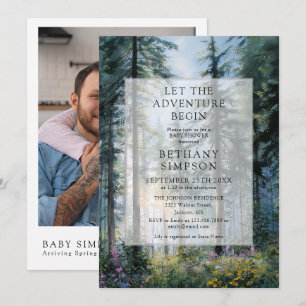 Invitación Comienza la aventura en el bosque Código QR Foto B