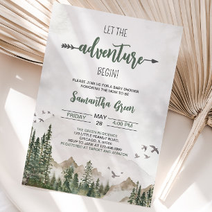 Invitación Comienza la Aventura Fiesta de Bebé Neutra en Géne