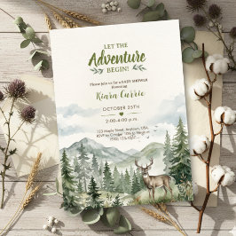 Invitación Comienza La Aventura Montaña Bosque 