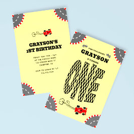 Invitación Comienza tu Carreras de motores 1er cumpleaños