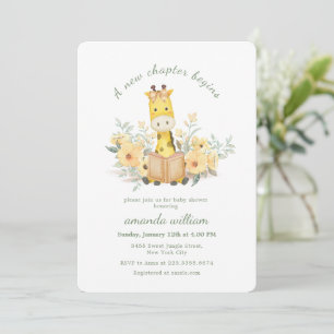 Invitación Comienza un lindo capítulo nuevo Jardín Jirafa Bab