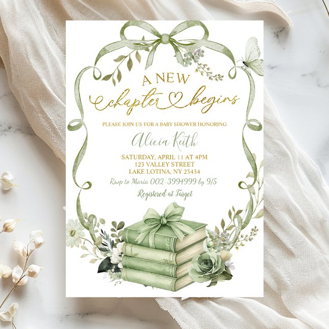 Invitación Comienza un Nuevo Capítulo Coquette con Lazo Flora (Subido por el creador)