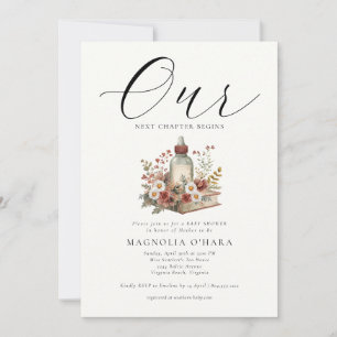 Invitación Comienza un Nuevo Capítulo Cuento Floral Baby Show