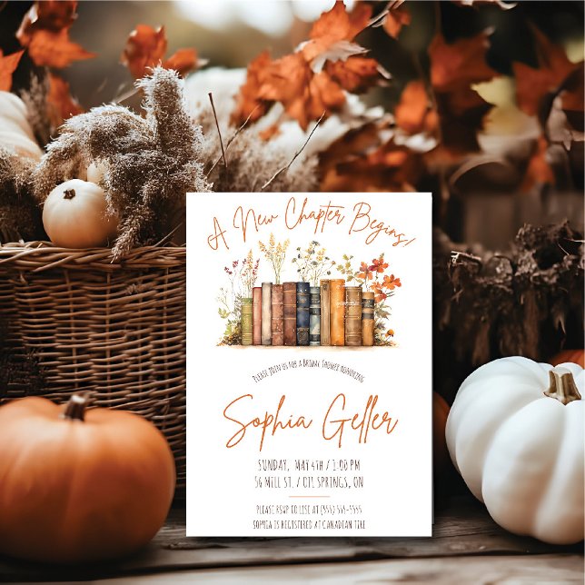 Invitación ¡Comienza Un Nuevo Capítulo! Ducha nupcial floral  (Subido por el creador)