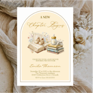 Invitación Comienza un nuevo capítulo elegante Baby shower 