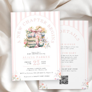 Invitación Comienza un nuevo capítulo en uno para niña fiesta