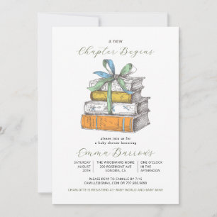 Invitación Comienza un Nuevo Capítulo Fiesta de Bebé
