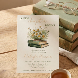 Invitación Comienza un Nuevo Capítulo Fiesta de Bebé de Libro