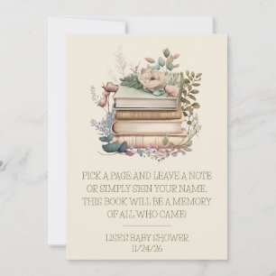 Invitación Comienza un nuevo capítulo, poema de Baby Shower G