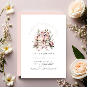 Invitación Comienza un Nuevo Capítulo Shower de Bebé