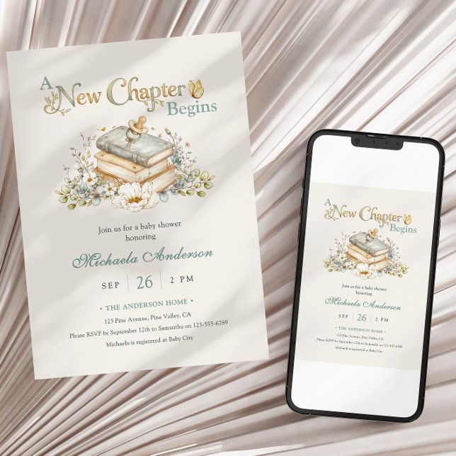 Invitación Comienza un Nuevo Capítulo Tema de Libro Rústico p (Subido por el creador)