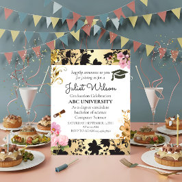 Invitación Comienzo de la graduación universitaria en Oro