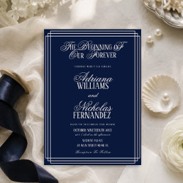 Invitación Comienzo de nuestro para siempre atemporal boda Na