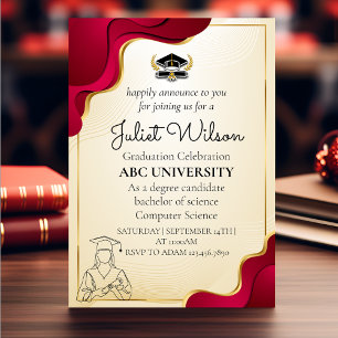 Invitación Comienzo elegante de la graduación universitaria e