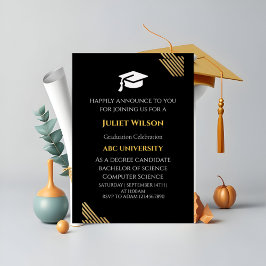 Invitación Comienzo elegante de la nueva graduación de la uni