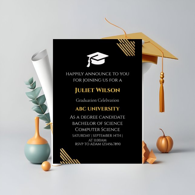Invitación Comienzo elegante de la nueva graduación de la uni (Subido por el creador)