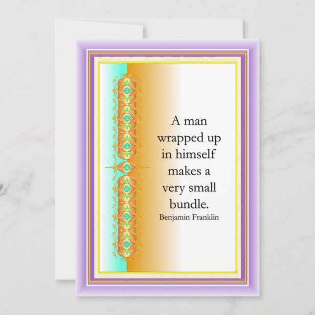 Invitación comillas inspiradoras en un diseño decorativo eleg (Anverso)