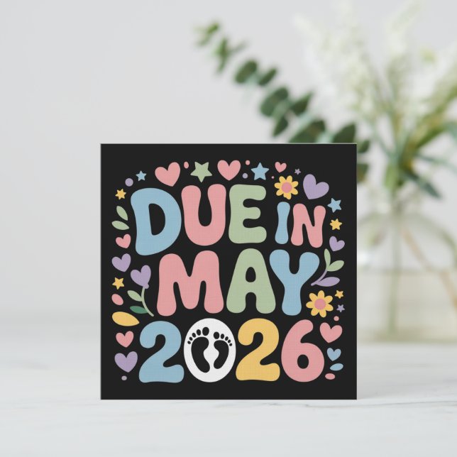 Invitación Coming May 2026 Due in New Baby Mom Pregnancy  (Anverso de pie)