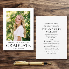 Invitación Commencement Ceremony Invitation Photo Card