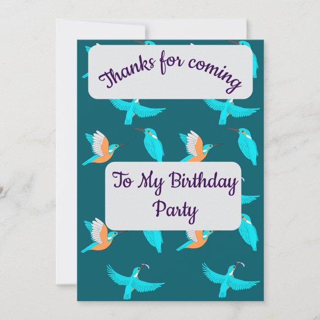 Invitación Common Kingfishers Thank you Card (Anverso)
