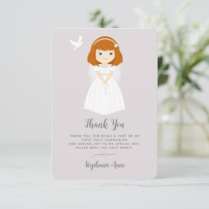 Invitación Communin Dove Redhead Chica Gracias