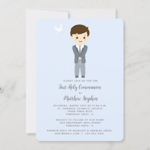 Invitación Communion Dove Boy