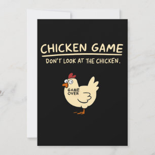 Invitación Cómnito juego de pollo   No mires al pollo
