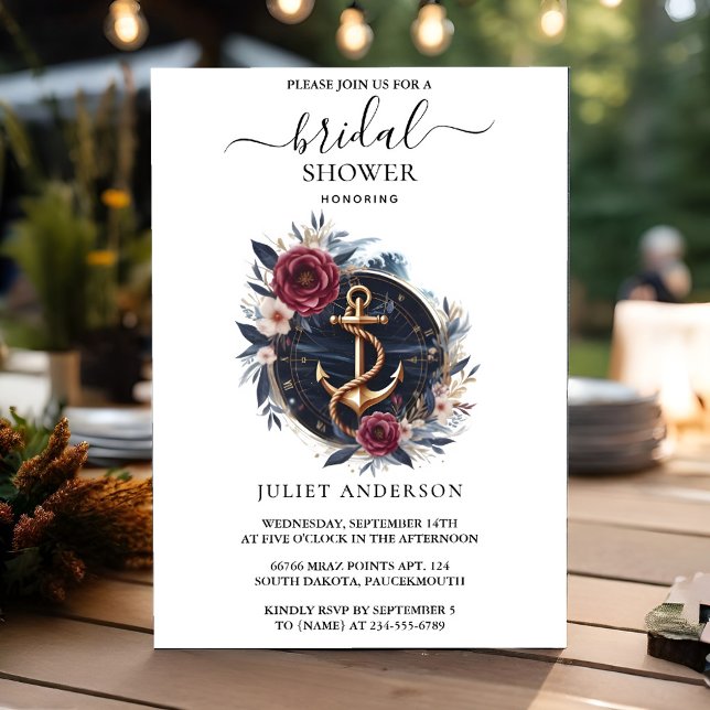 Invitación Como buque Knot Marina Nautical Bridal Shower (Subido por el creador)