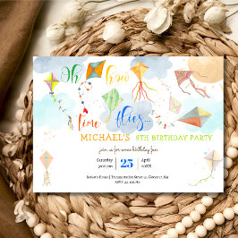 Invitación Cómo el tiempo vuela el cumpleaños de la cometa ac