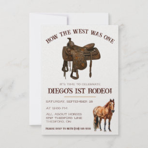 Invitación ¡Cómo era Occidente! Primer cumpleaños de Rodeo de
