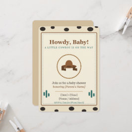 Invitación Cómo estás bebé Pegatina Western — Herradura, Cact