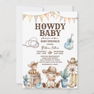 Invitación Cómo estás Bebé Vaquero Salvaje Oeste Cumpleaños d