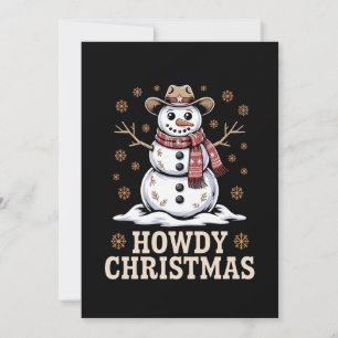 Invitación Cómo estás Navidad Vaquero Muñeco de Nieve Occiden