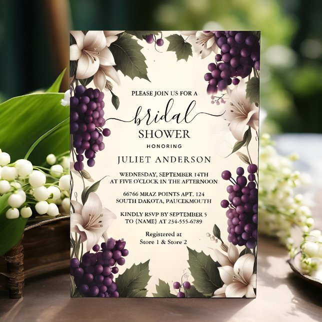 Invitación Como Granja Rural Seda De Madera Marfil Vineyard D (Subido por el creador)