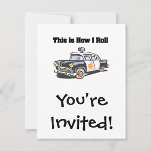 Invitación Cómo hago el rollo (coche policial/policía)