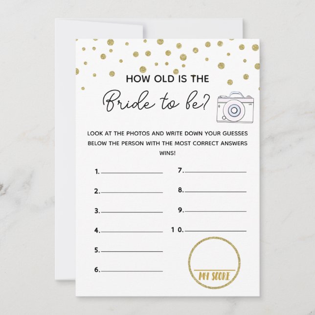 Invitación cómo juego de ducha de bebé de novia (Anverso)