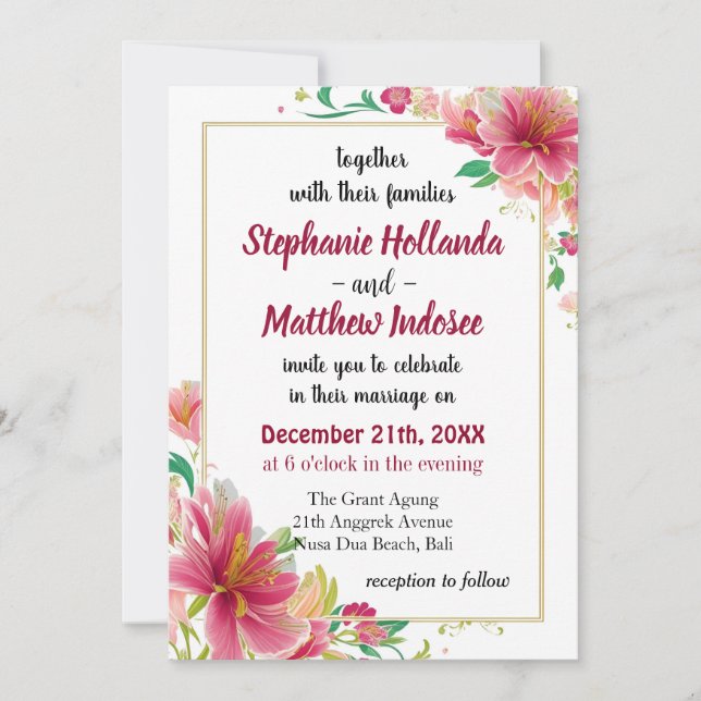 Invitación Cómo Lily Blossom agrega un toque de sofisticación (Anverso)