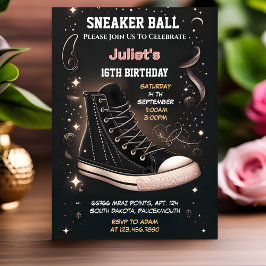 Invitación Como Moda Zapato Chica Sweet 16 Sneaker Ball Cumpl
