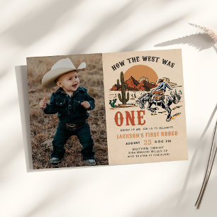 Invitación Cómo Occidente era una foto de cumpleaños de un va