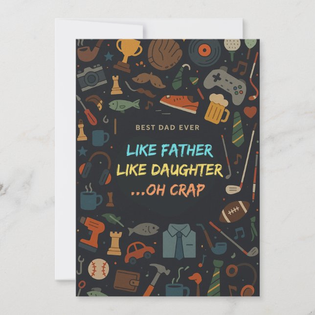 Invitación Como Padre Como Hija Oh Crap Padres Day Gift (Anverso)