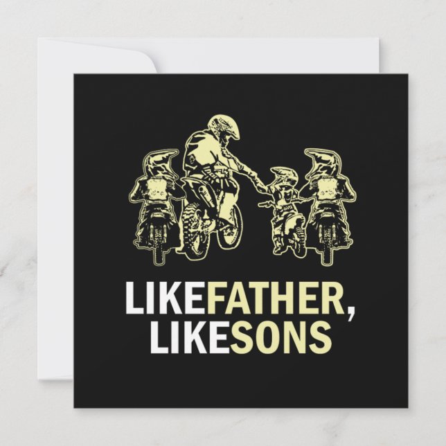Invitación Como padre, como los hijos Motocross Dirt Bike Gif (Anverso)