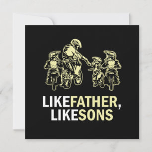 Invitación Como padre, como los hijos Motocross Dirt Bike Gif