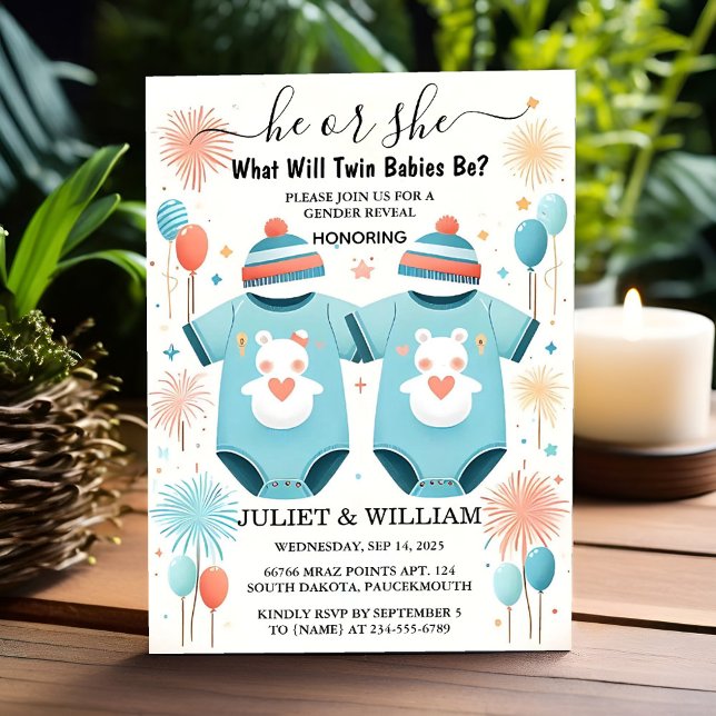 Invitación Como revelan los juegos Oh Baby Joint Dual Two Twi (Subido por el creador)