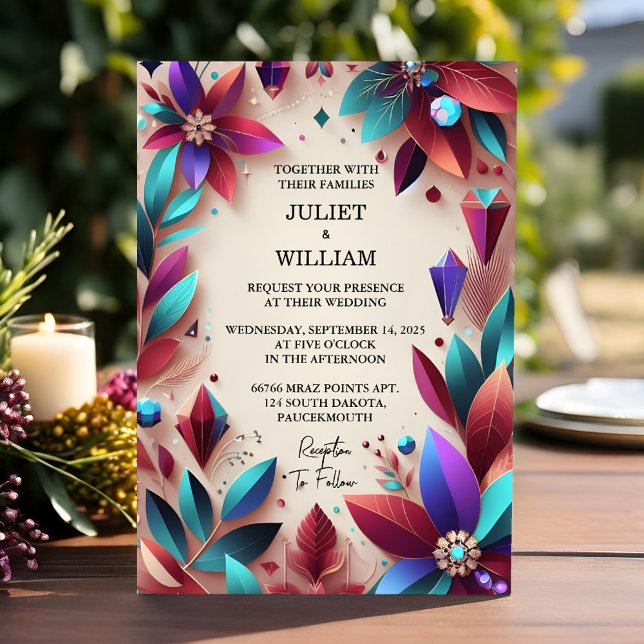 Invitación Como rico Boda suave de caída Verde azulada negrit (Subido por el creador)