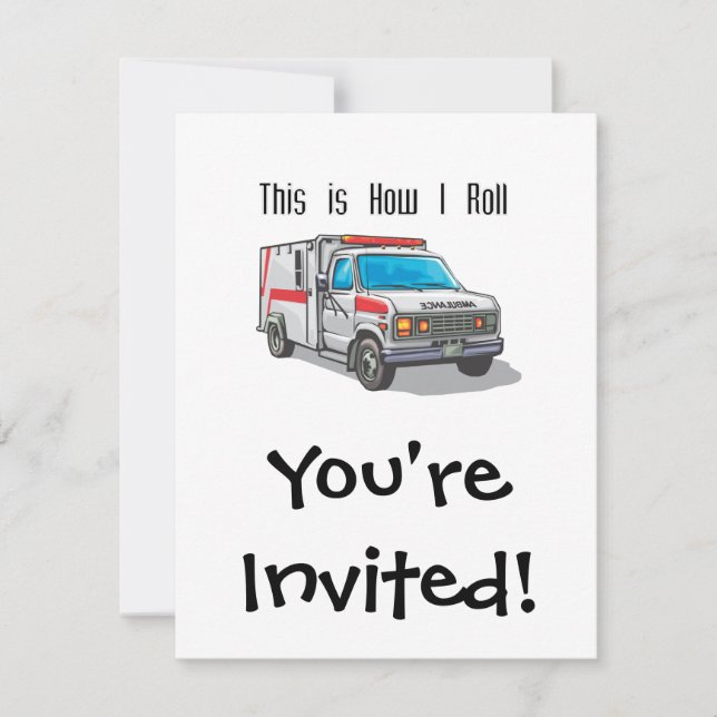 Invitación Cómo Rueda Ambulancia (Anverso)
