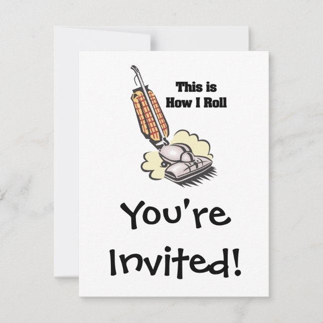 Invitación Cómo Rueda (Aspiradora) (Anverso)