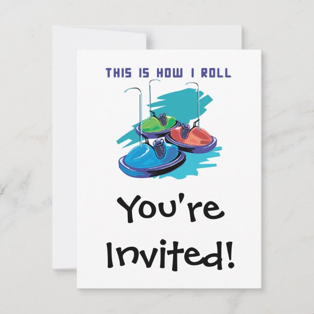 Invitación Cómo Rueda (Autos de Choque) (Anverso)