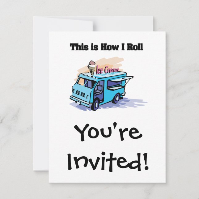 Invitación Cómo Rueda (Camión de Helados) (Anverso)