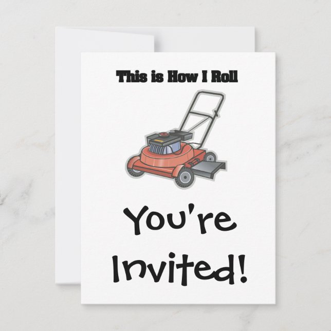 Invitación Cómo Rueda (Cortadora de Césped) (Anverso)